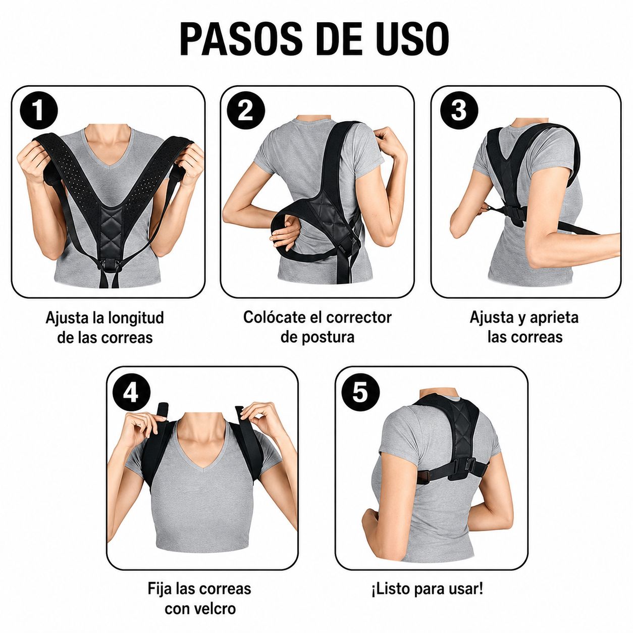 CINTURON CORRECTOR DE POSTURA DE ESPALDA
