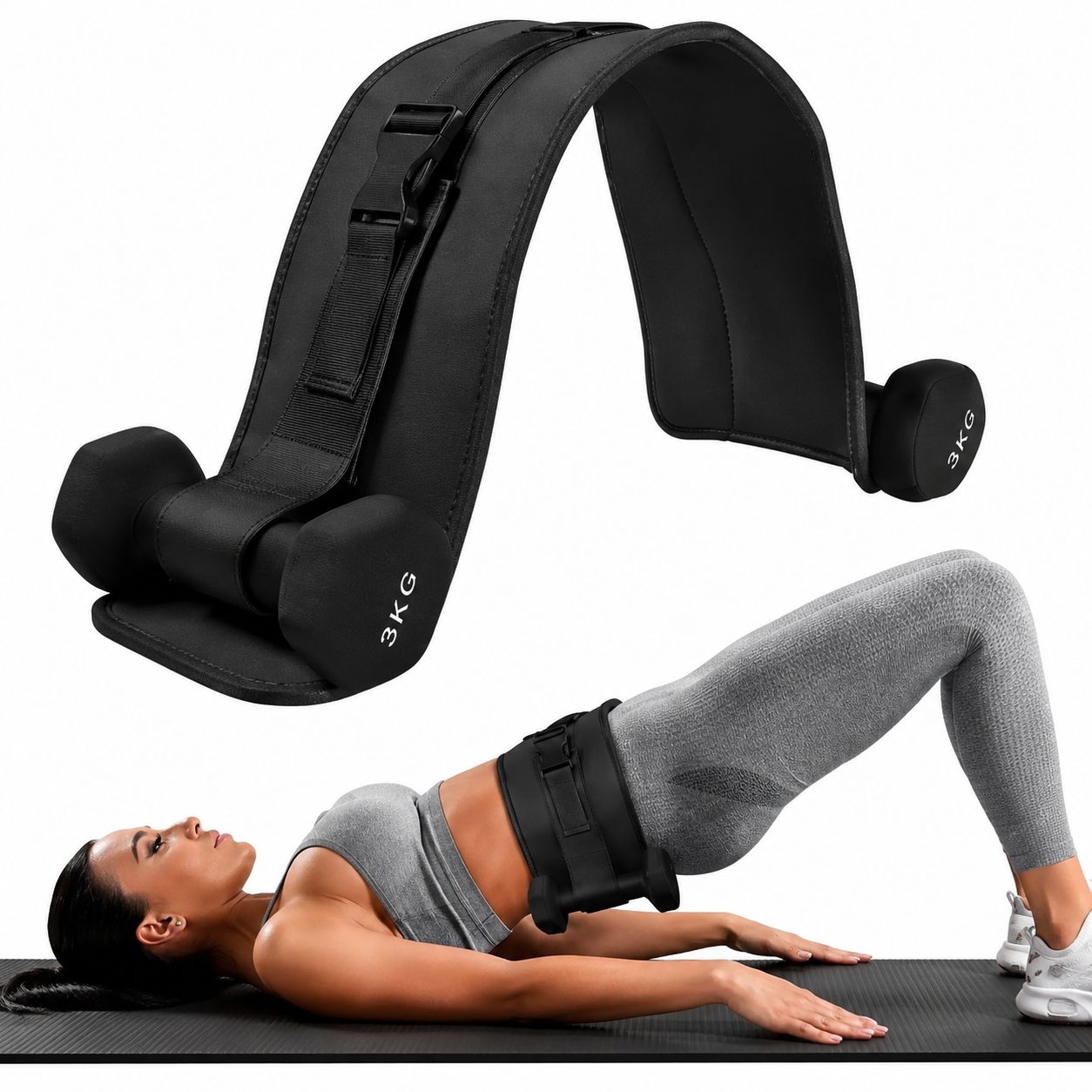 CINTURON DE PESO AJUSTABLE PARA GLUTEOS Y CADERAS FITNESS
