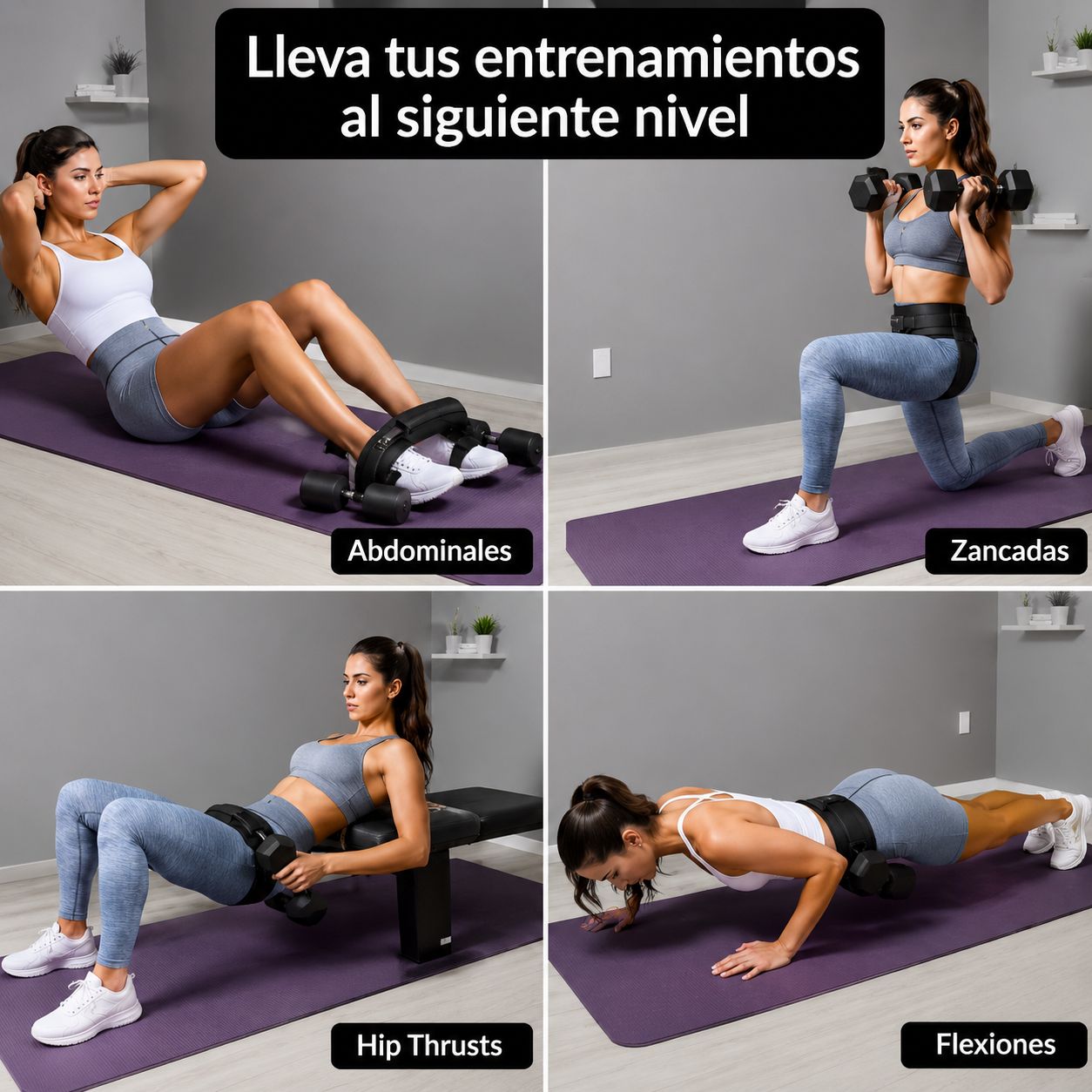 CINTURON DE PESO AJUSTABLE PARA GLUTEOS Y CADERAS FITNESS