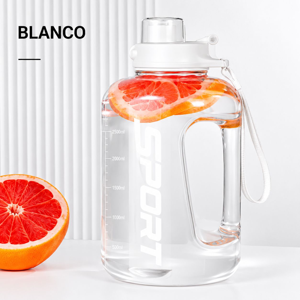 BOTELLA DE AGUA DE GRAN CAPACIDAD CON TAPA DE PAJITA