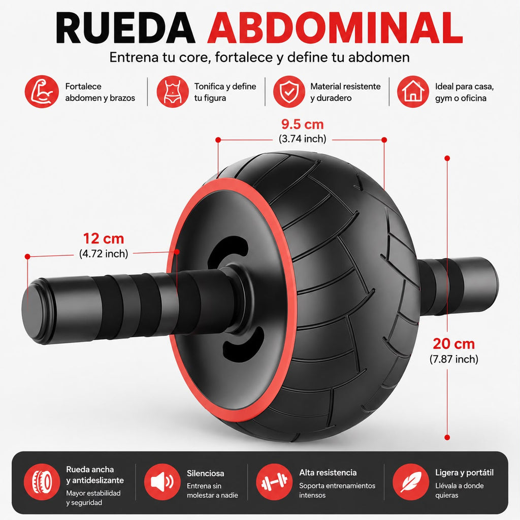 RUEDA ABDOMINAL PROFESIONAL DE ALTA RESISTENCIA